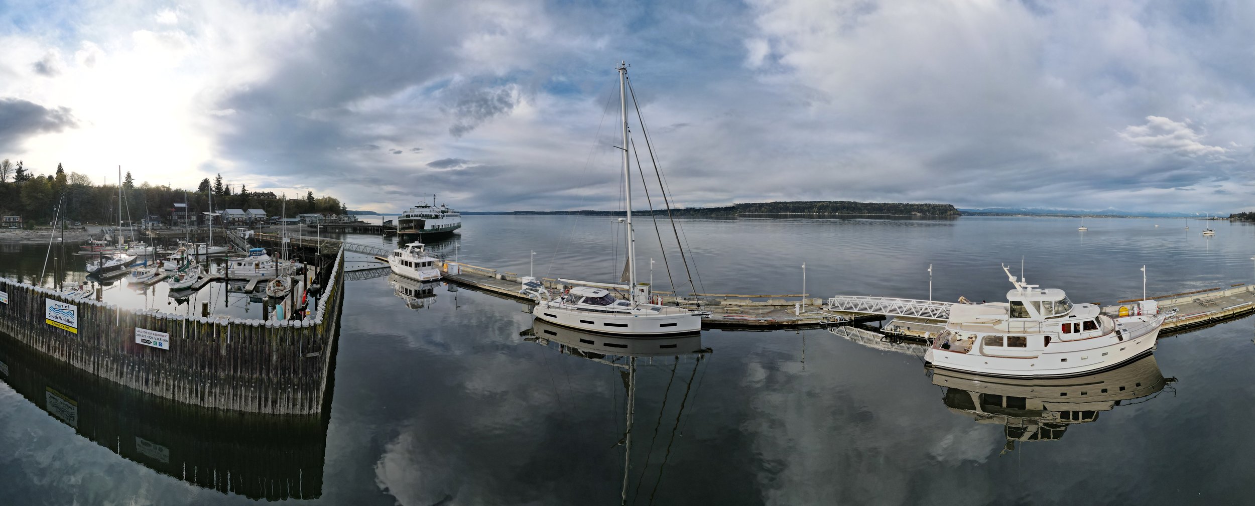 Looking north from South Whidbey Harbor at Langley