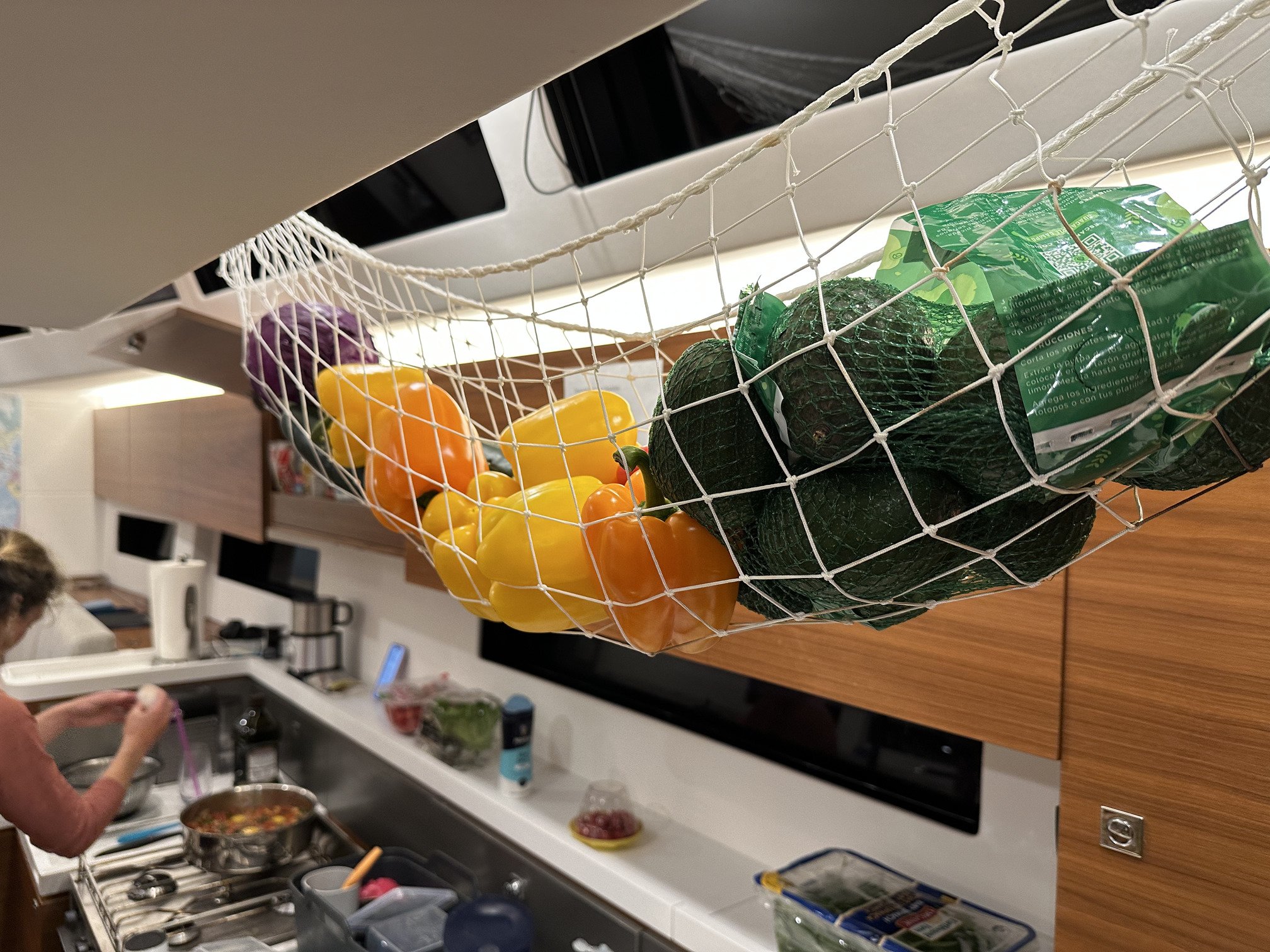 Vegetables stored on a boat